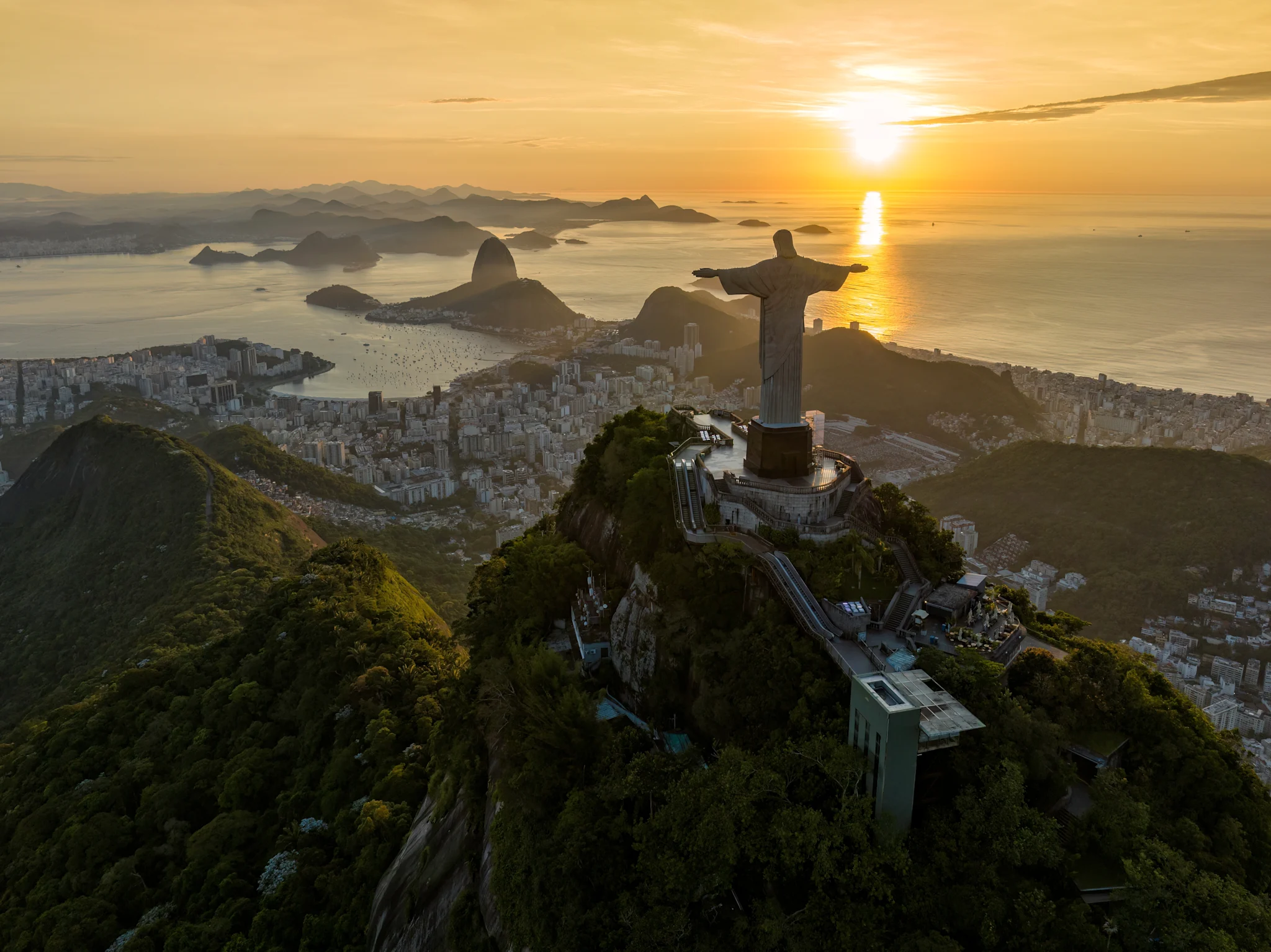 Christ on the top of Corcovado hill,Rio de Janeiro